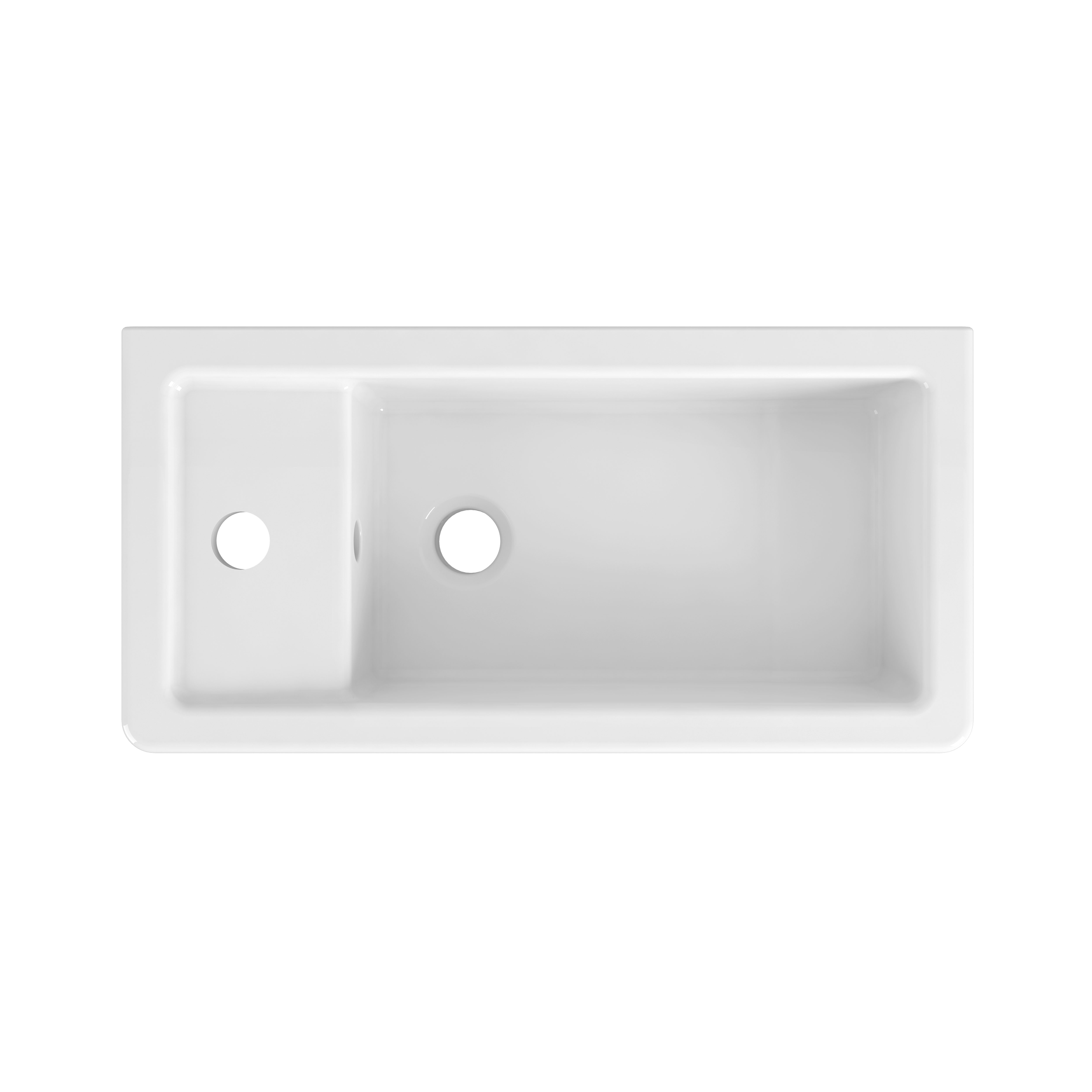 Cossu™ Wall-Hung Sink, 1-Hole with Left-Hand Drain